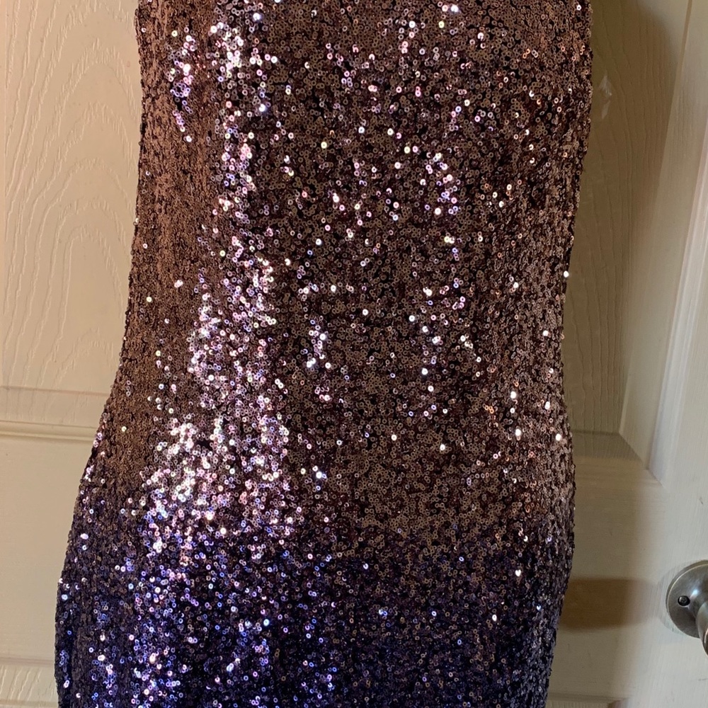 Sequin strapless evening dress